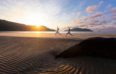 yoga on the beach six senses con dao